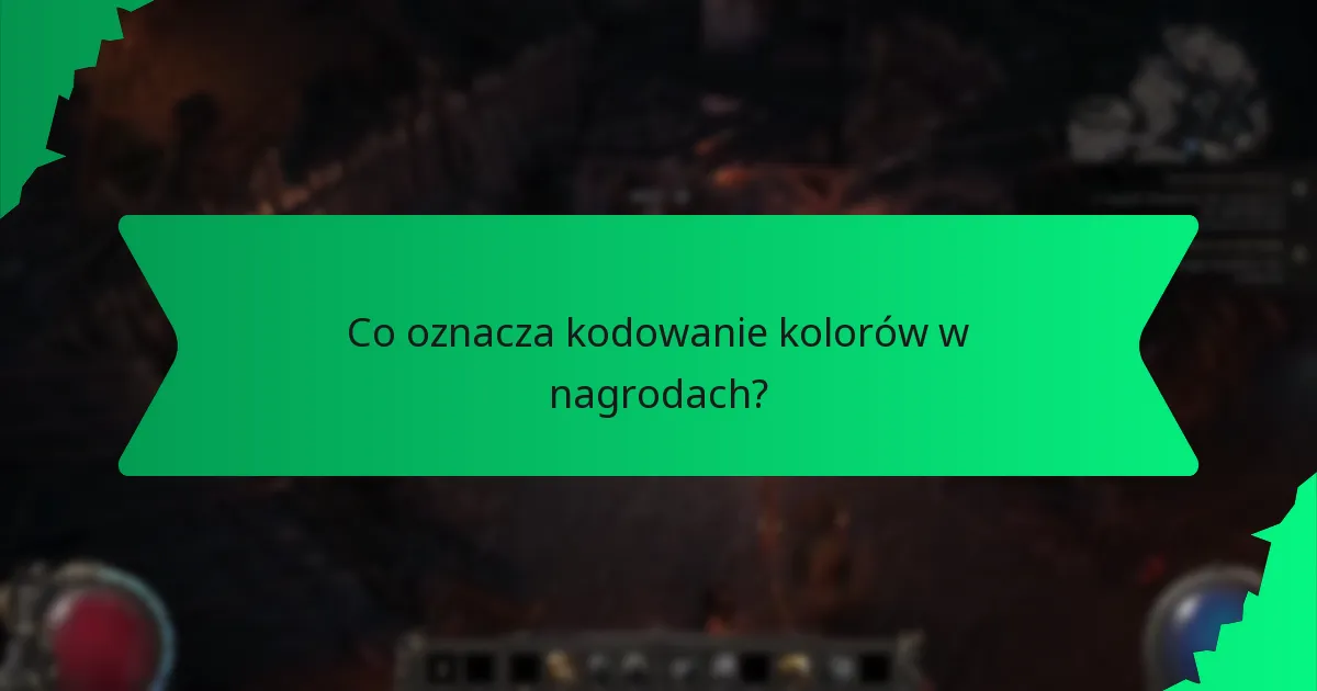 Co oznacza kodowanie kolorów w nagrodach?