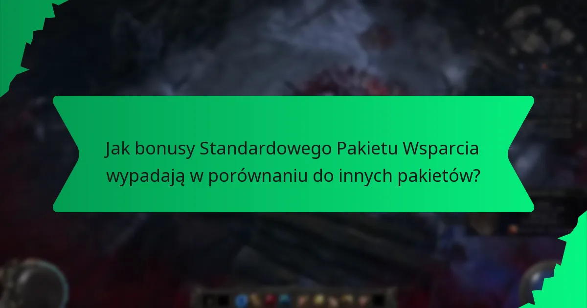 Jak bonusy Standardowego Pakietu Wsparcia wypadają w porównaniu do innych pakietów?