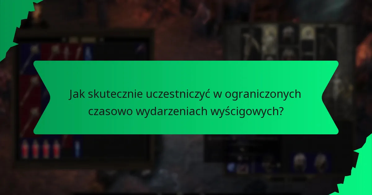 Jak skutecznie uczestniczyć w ograniczonych czasowo wydarzeniach wyścigowych?