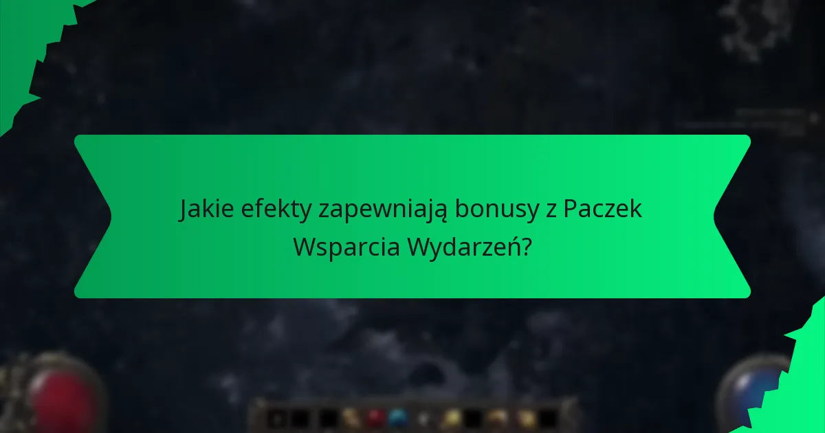 Jakie efekty zapewniają bonusy z Paczek Wsparcia Wydarzeń?