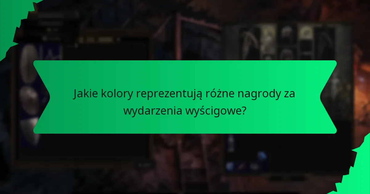 Jakie kolory reprezentują różne nagrody za wydarzenia wyścigowe?