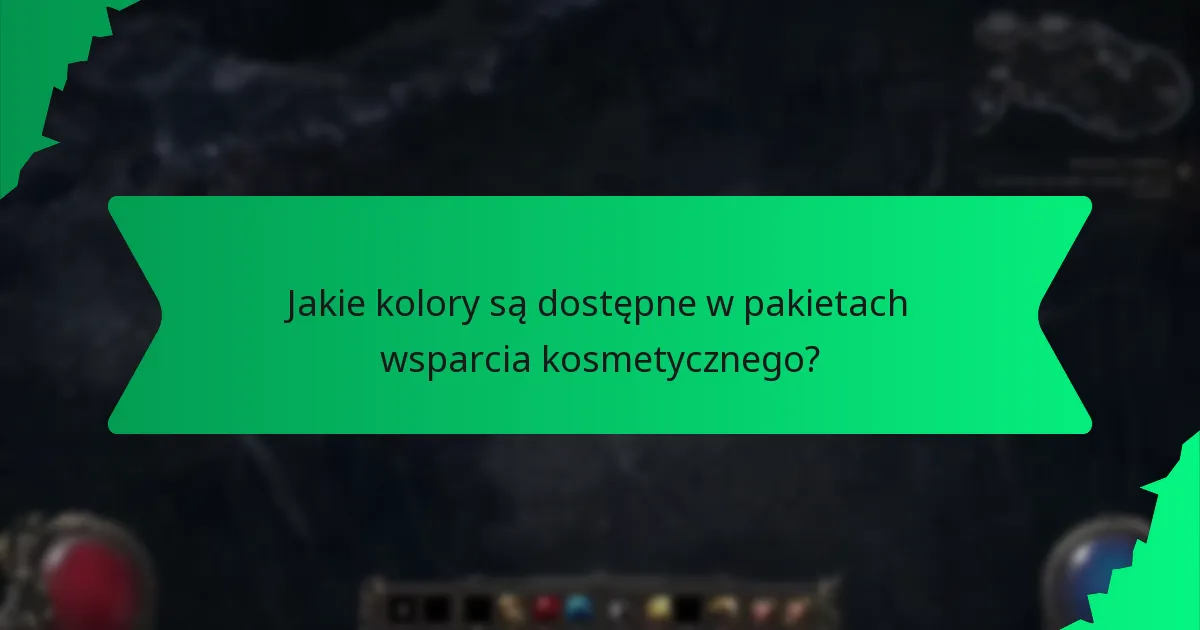 Jakie kolory są dostępne w pakietach wsparcia kosmetycznego?