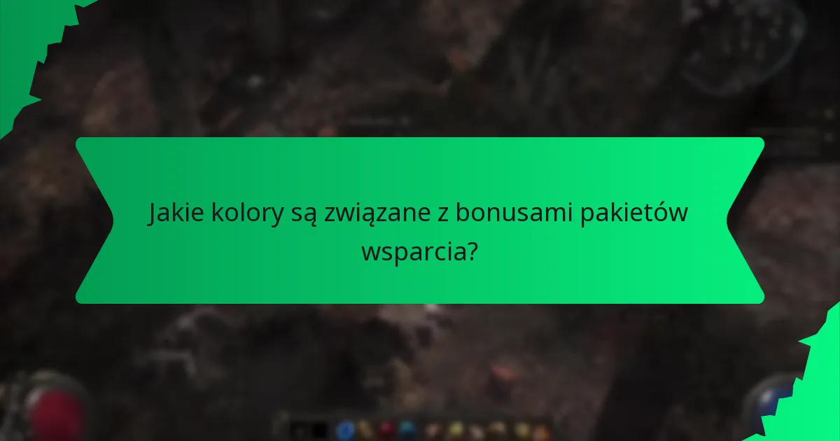 Jakie kolory są związane z bonusami pakietów wsparcia?
