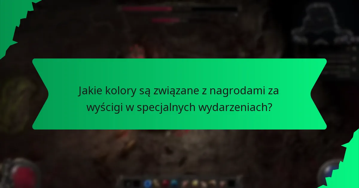 Jakie kolory są związane z nagrodami za wyścigi w specjalnych wydarzeniach?