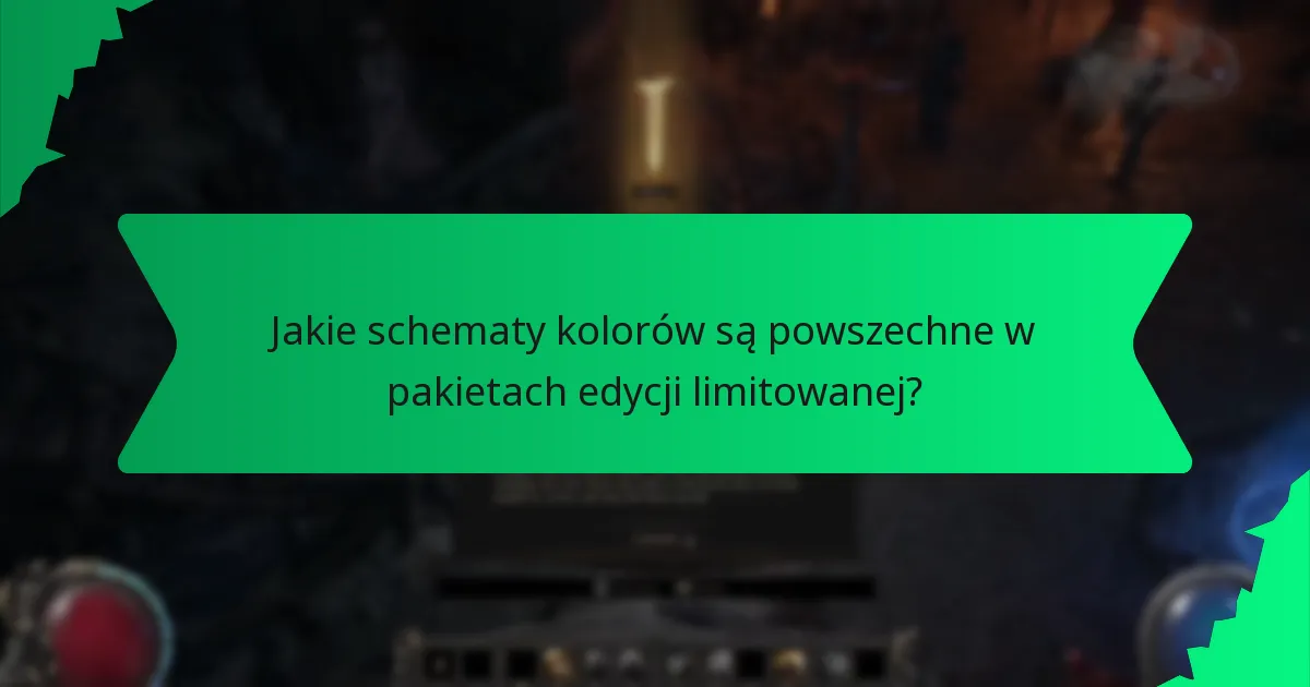 Jakie schematy kolorów są powszechne w pakietach edycji limitowanej?