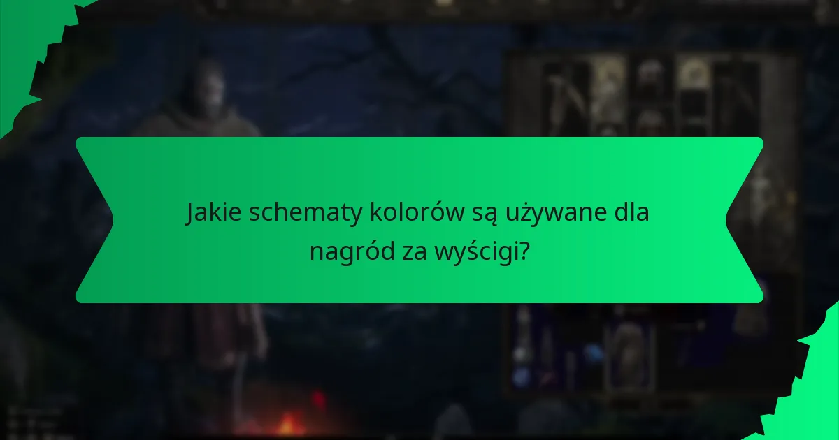 Jakie schematy kolorów są używane dla nagród za wyścigi?