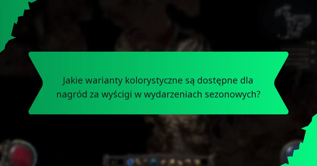 Jakie warianty kolorystyczne są dostępne dla nagród za wyścigi w wydarzeniach sezonowych?